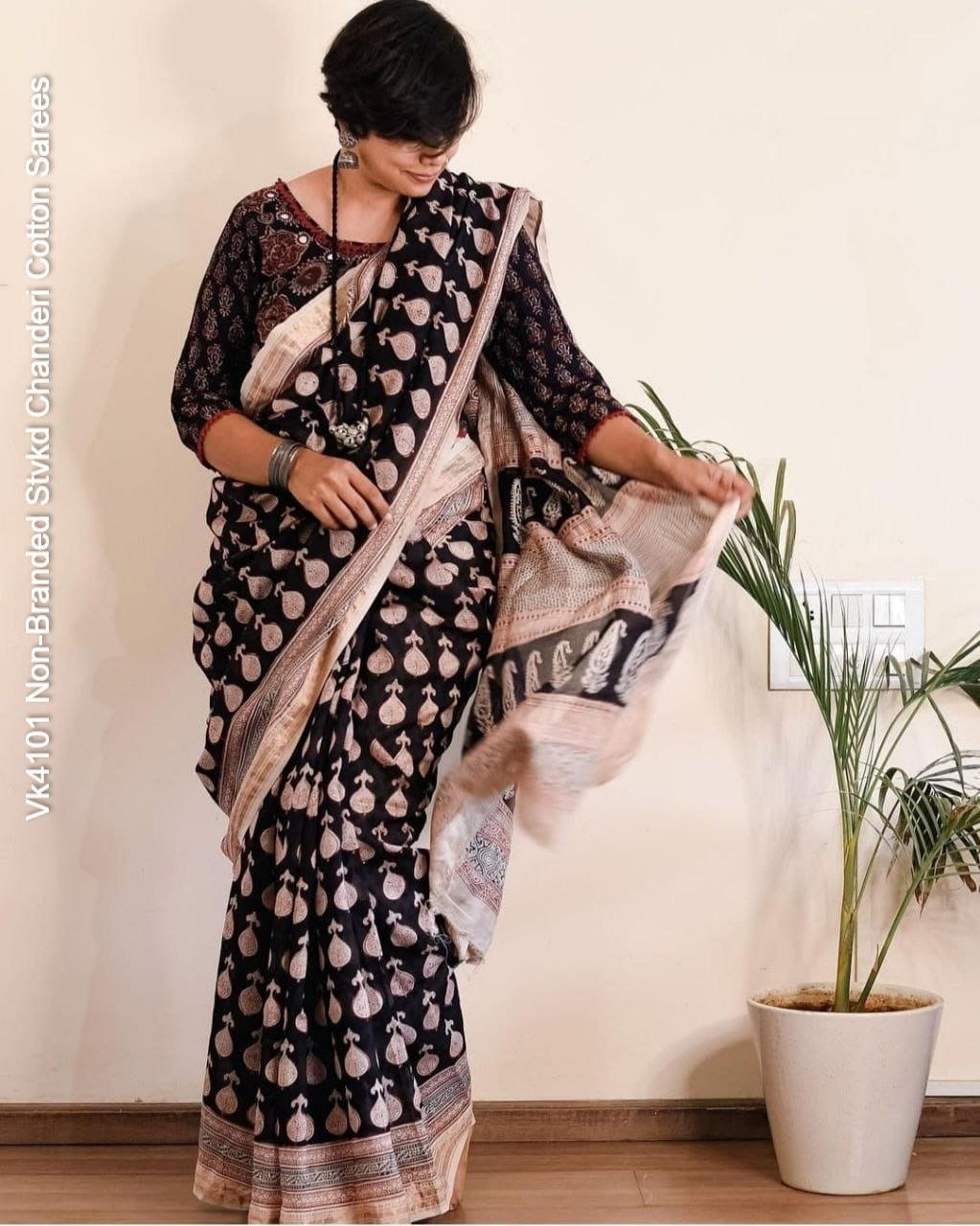 Vk4101 Non-Branded Stvkd Chanderi Cotton Sarees