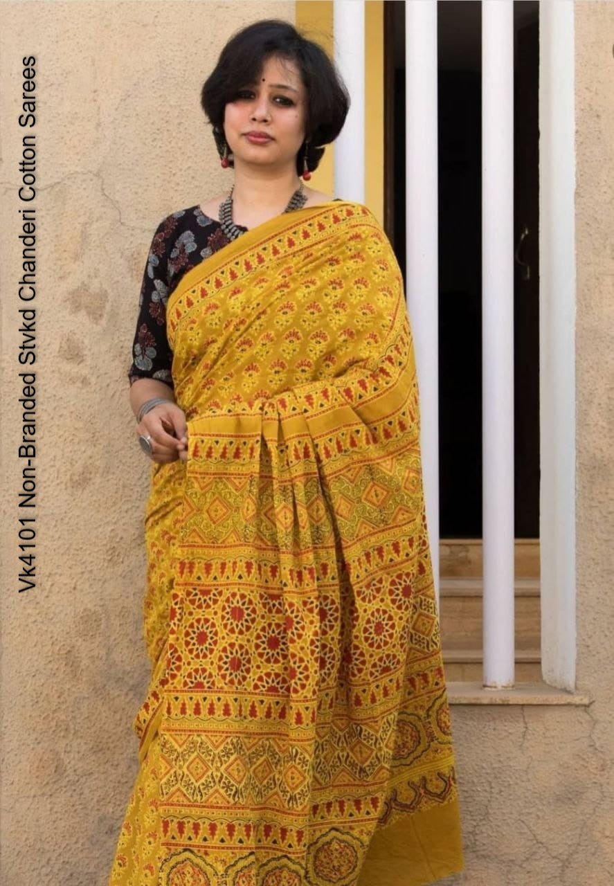 Vk4101 Non-Branded Stvkd Chanderi Cotton Sarees