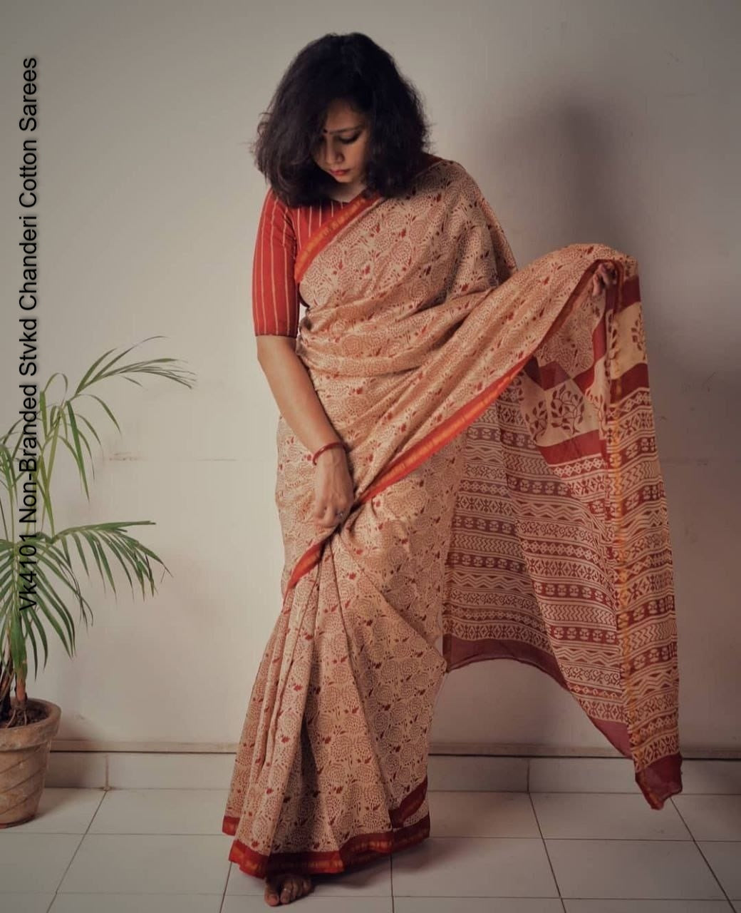 Vk4101 Non-Branded Stvkd Chanderi Cotton Sarees