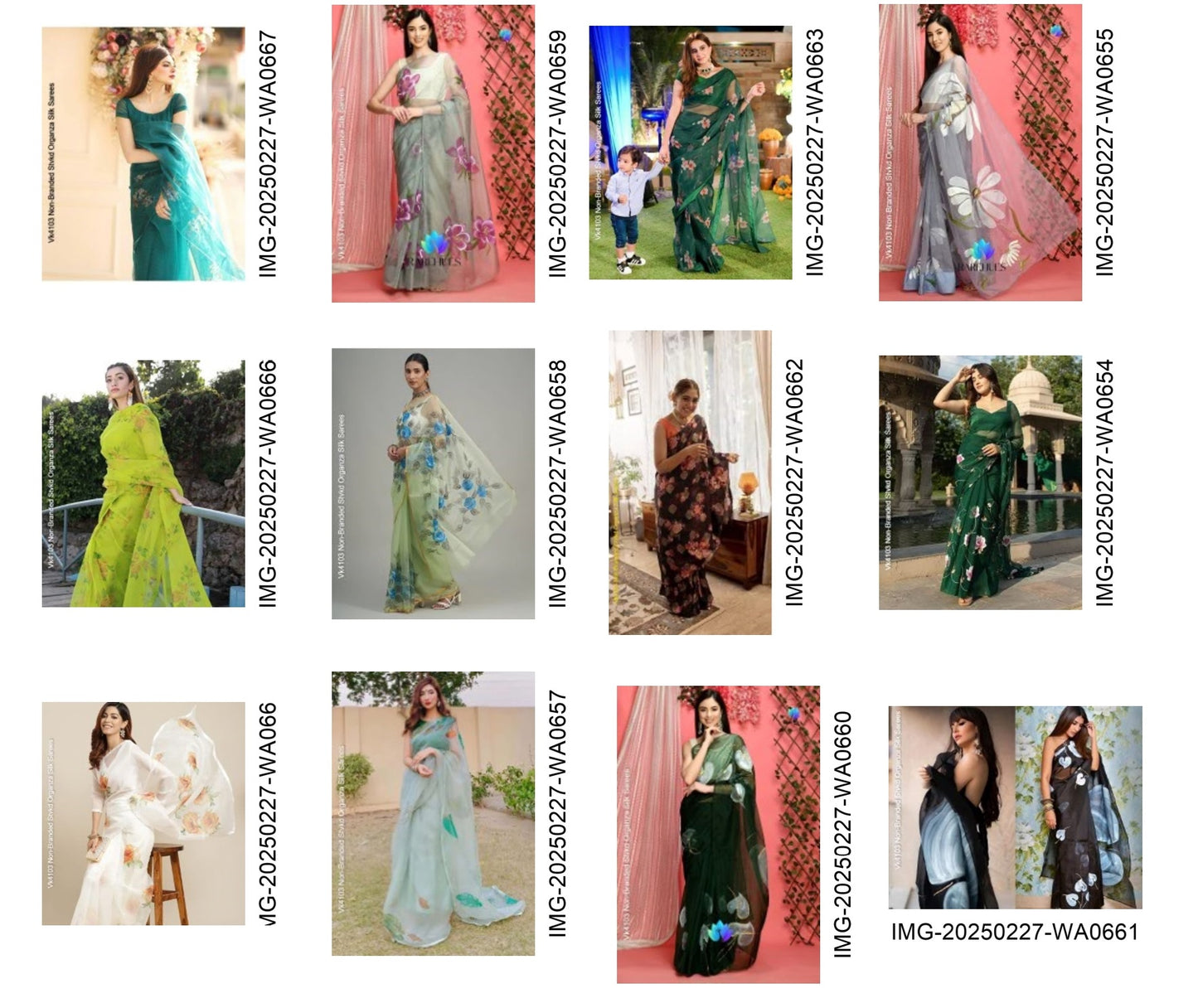 Vk4103 Non-Branded Stvkd Organza Silk Sarees