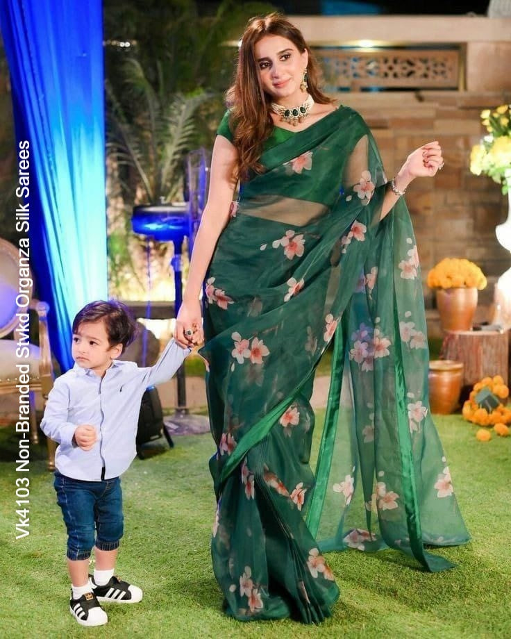 Vk4103 Non-Branded Stvkd Organza Silk Sarees