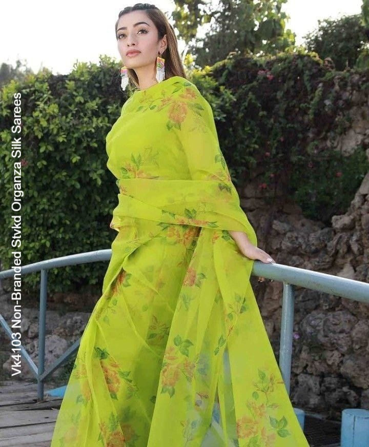 Vk4103 Non-Branded Stvkd Organza Silk Sarees