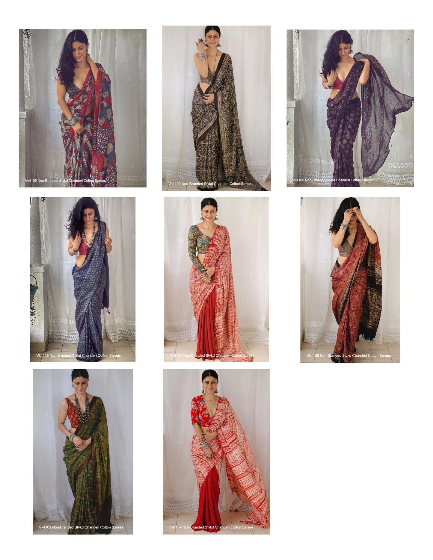 Vk4109 Non-Branded Stvkd Chanderi Cotton Sarees