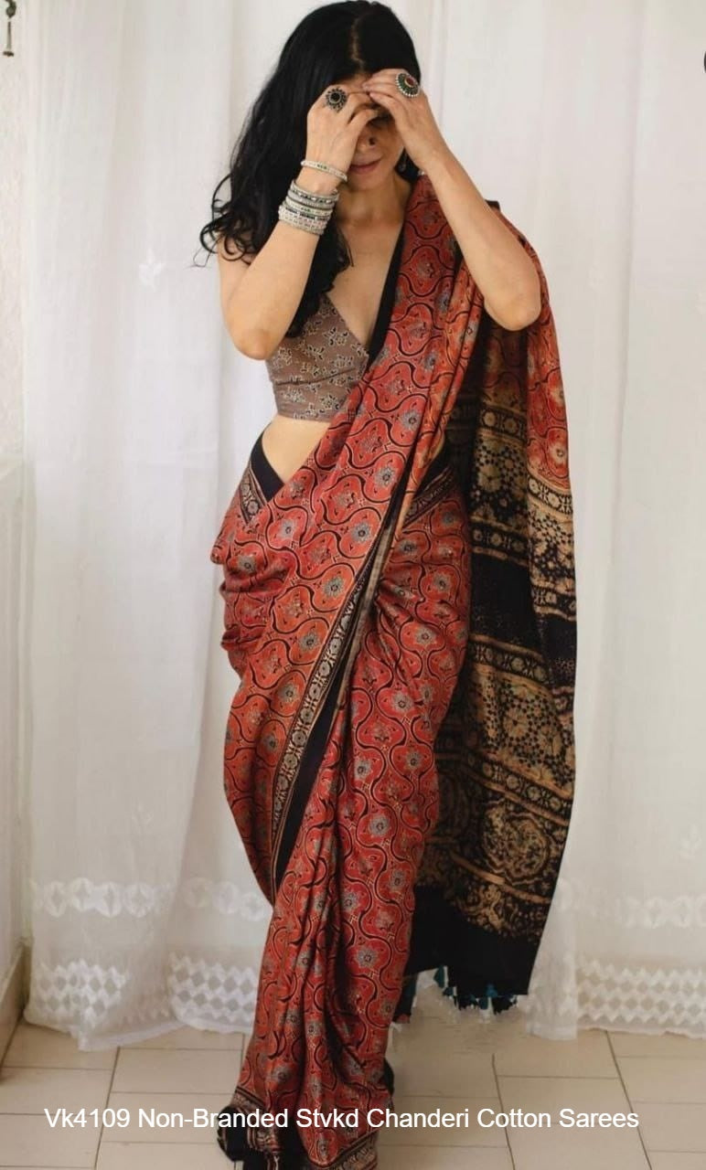 Vk4109 Non-Branded Stvkd Chanderi Cotton Sarees