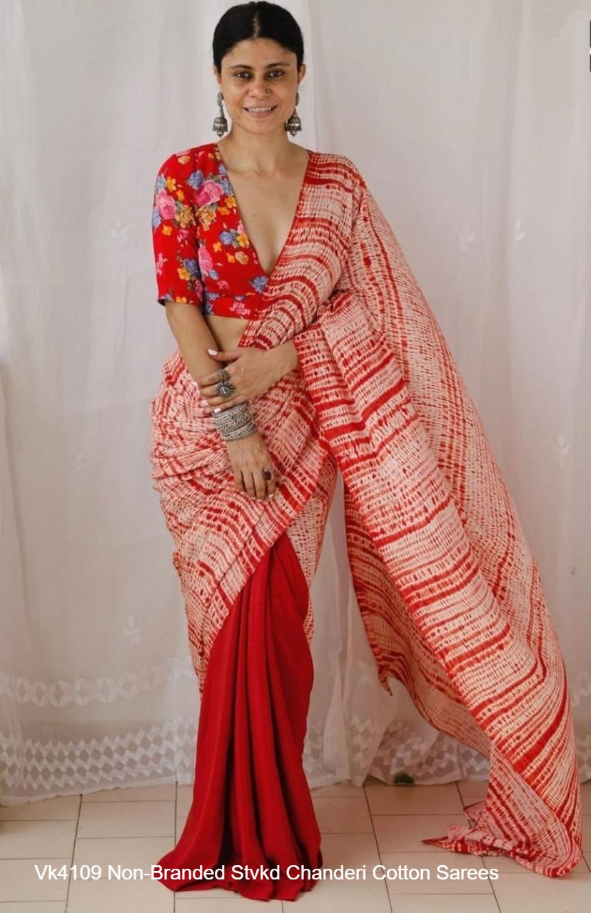 Vk4109 Non-Branded Stvkd Chanderi Cotton Sarees