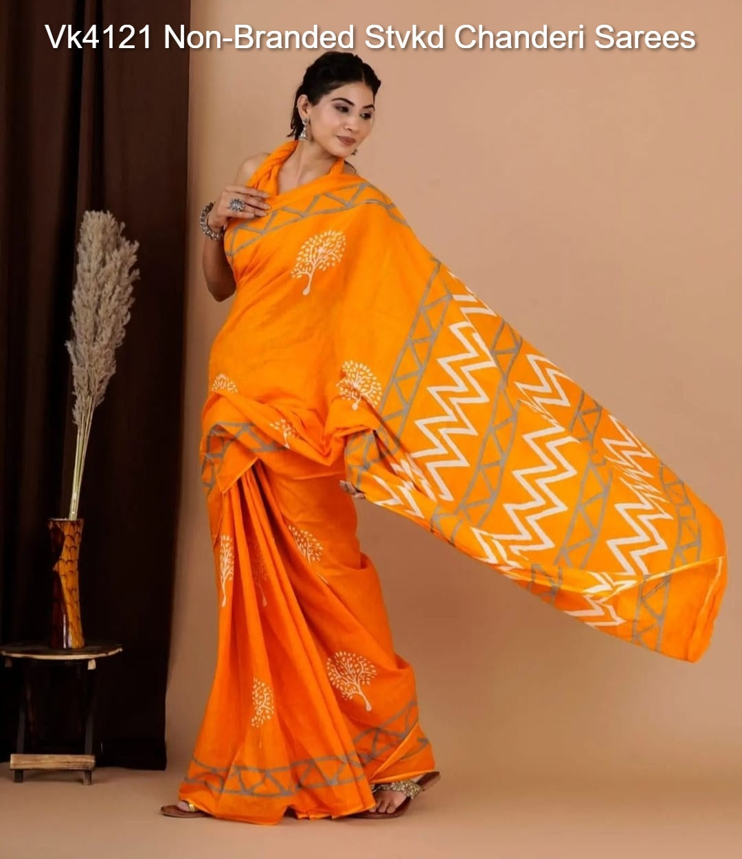 Vk4121 Non-Branded Stvkd Chanderi Sarees