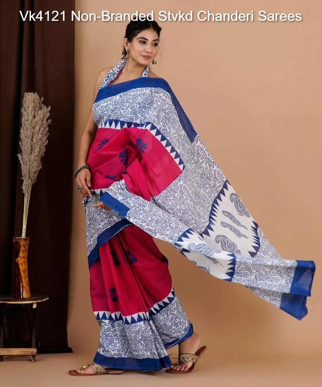 Vk4121 Non-Branded Stvkd Chanderi Sarees