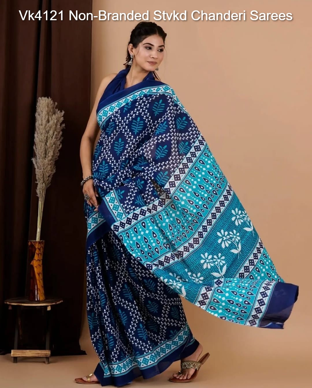 Vk4121 Non-Branded Stvkd Chanderi Sarees