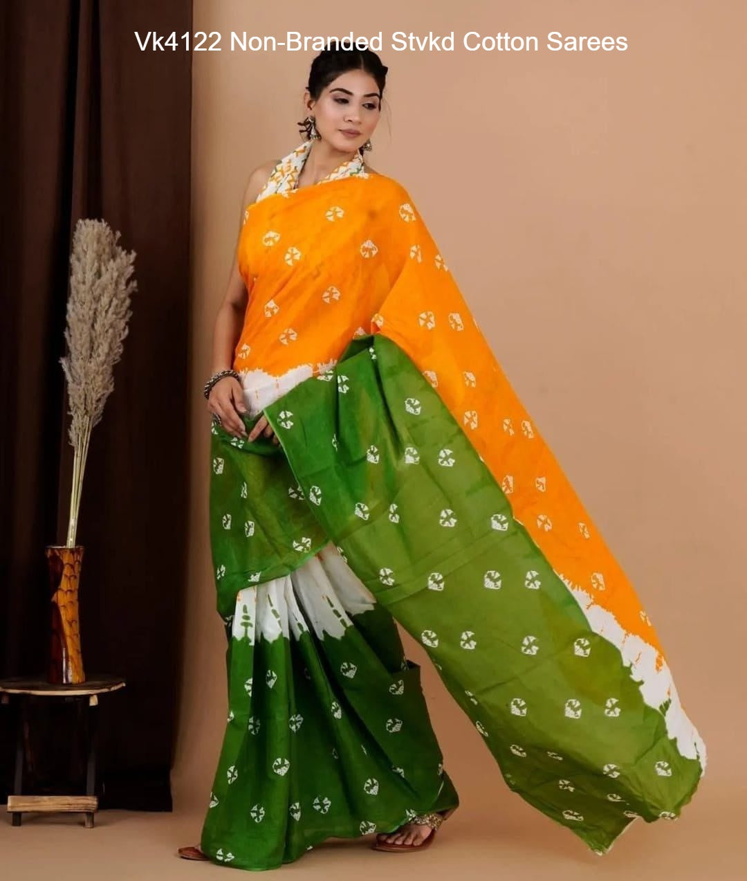 Vk4122 Non-Branded Stvkd Cotton Sarees