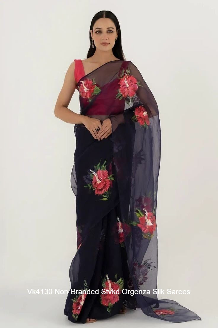 Vk4130 Non-Branded Stvkd Orgenza Silk Sarees