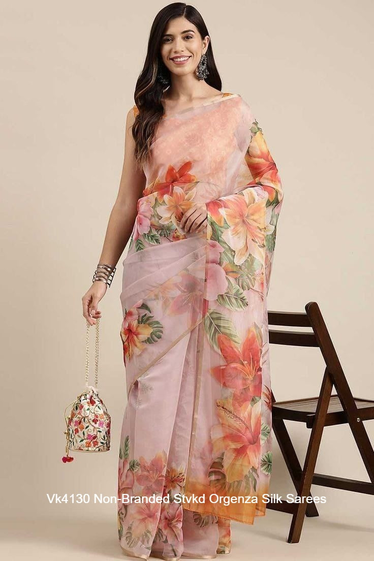 Vk4130 Non-Branded Stvkd Orgenza Silk Sarees