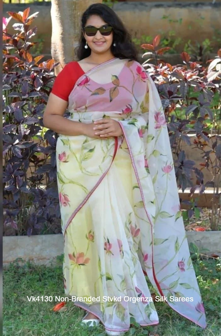 Vk4130 Non-Branded Stvkd Orgenza Silk Sarees