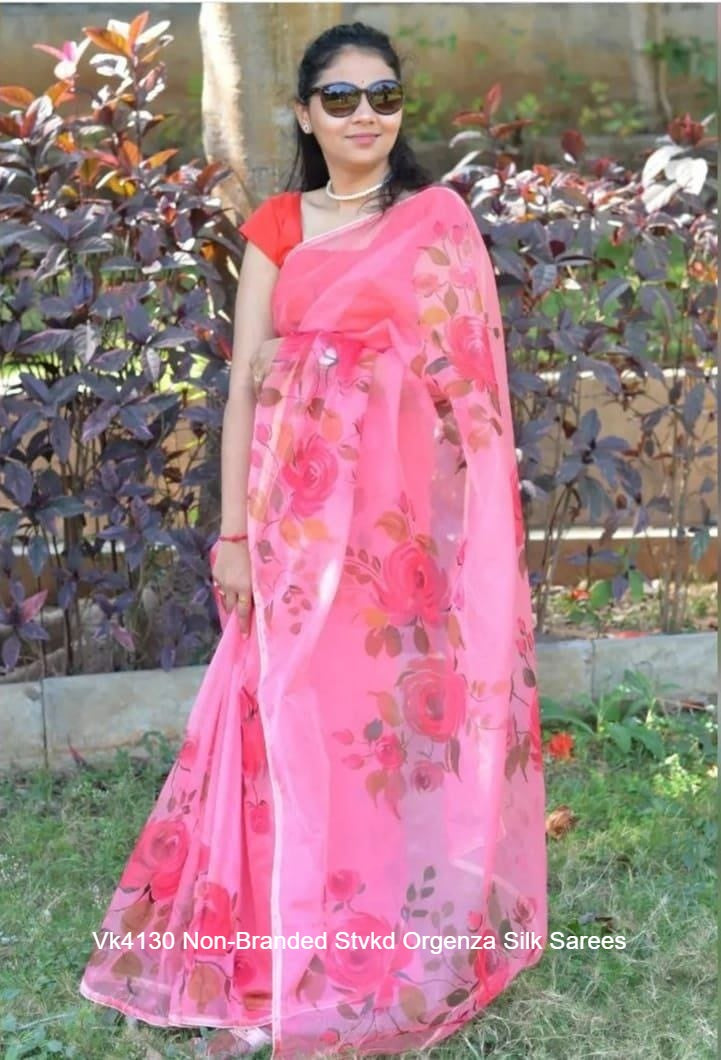 Vk4130 Non-Branded Stvkd Orgenza Silk Sarees