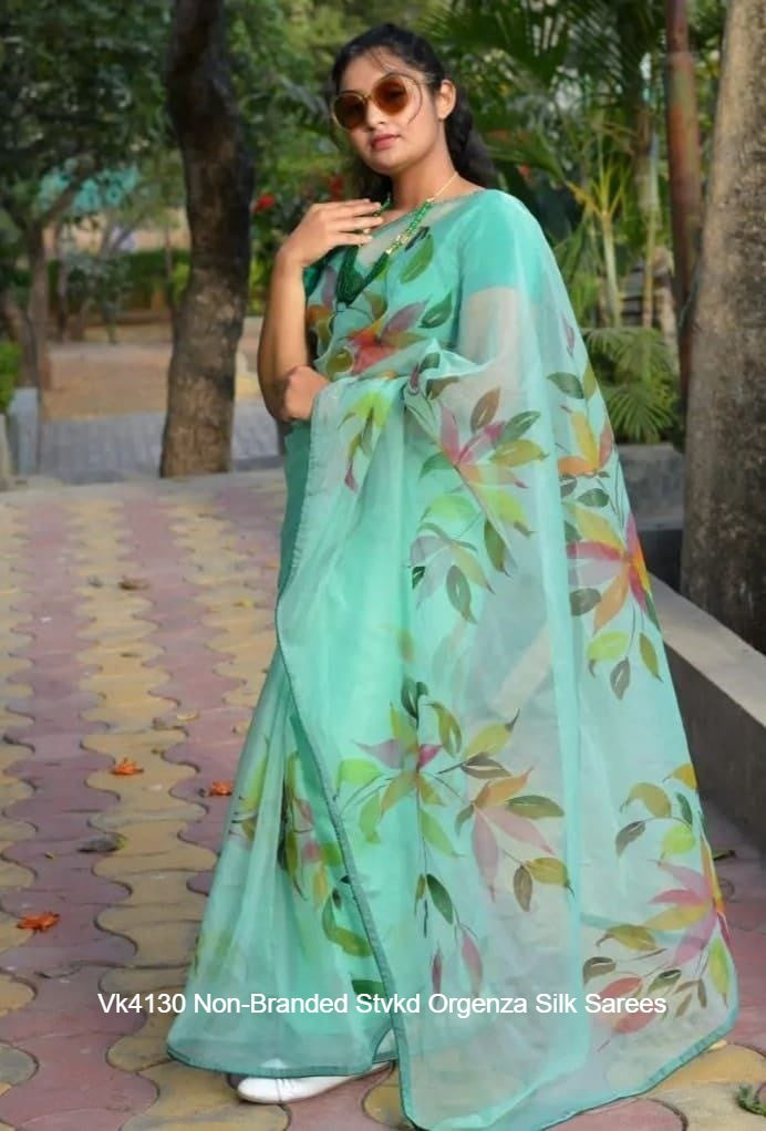 Vk4130 Non-Branded Stvkd Orgenza Silk Sarees