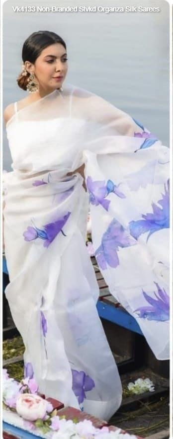 Vk4133 Non-Branded Stvkd Organza Silk Sarees