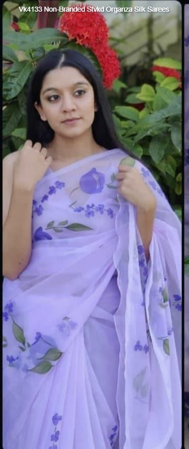 Vk4133 Non-Branded Stvkd Organza Silk Sarees