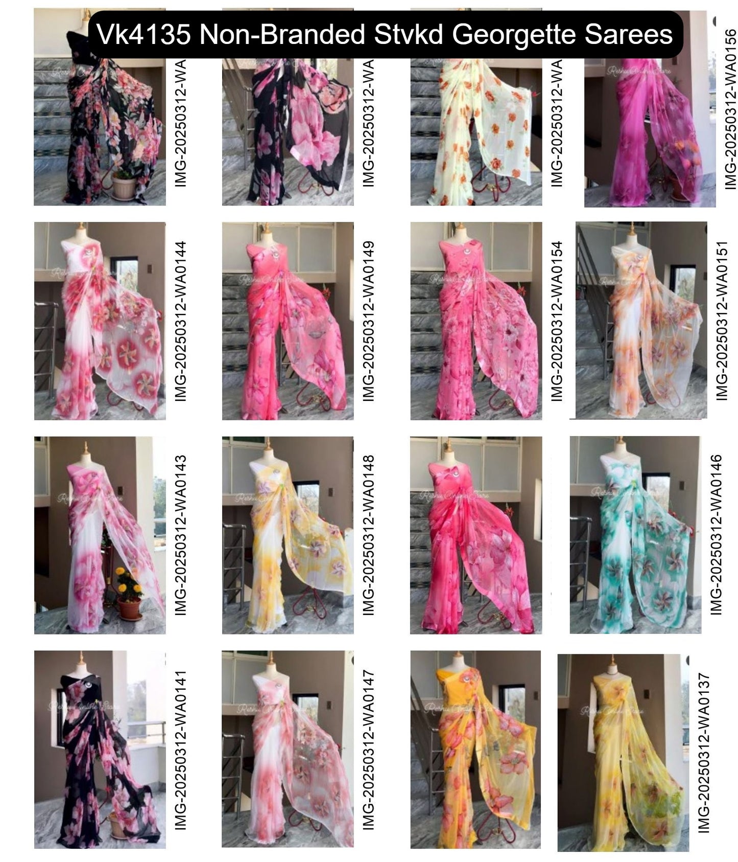 Vk4135 Non-Branded Stvkd Georgette Sarees