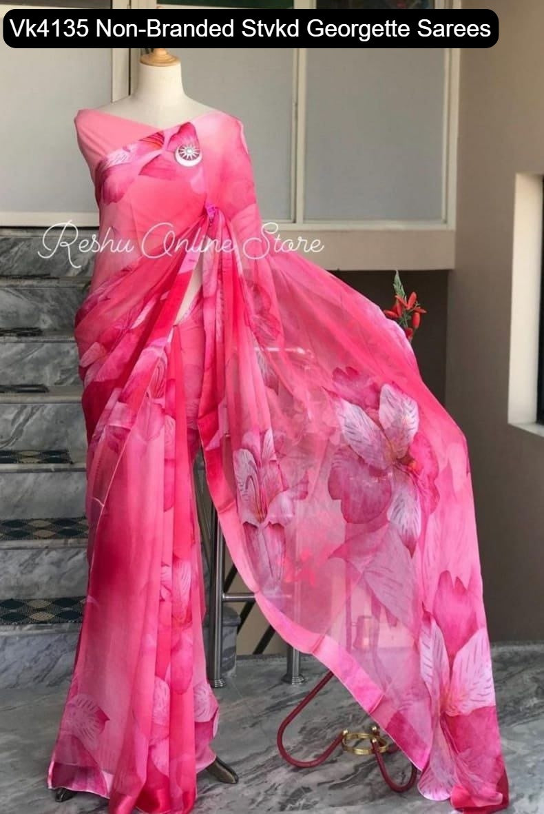 Vk4135 Non-Branded Stvkd Georgette Sarees