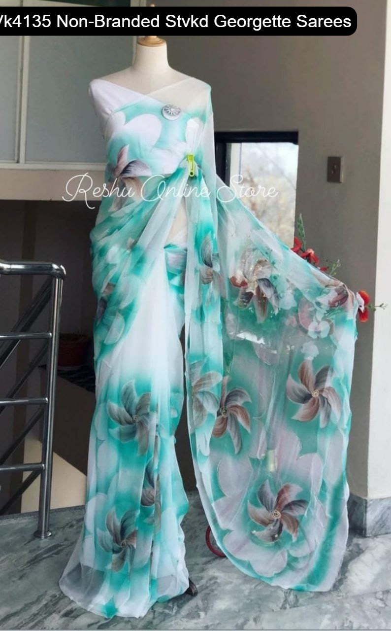 Vk4135 Non-Branded Stvkd Georgette Sarees