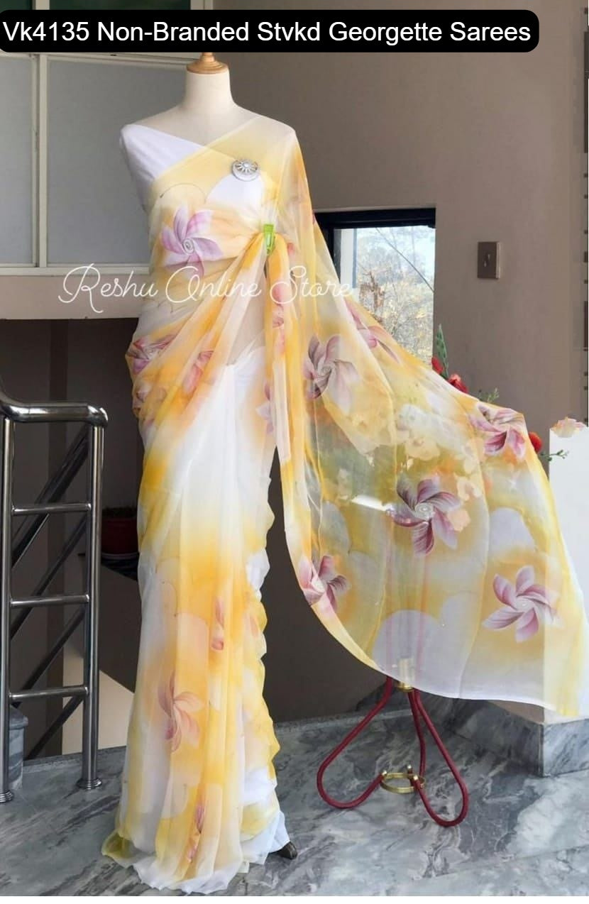 Vk4135 Non-Branded Stvkd Georgette Sarees