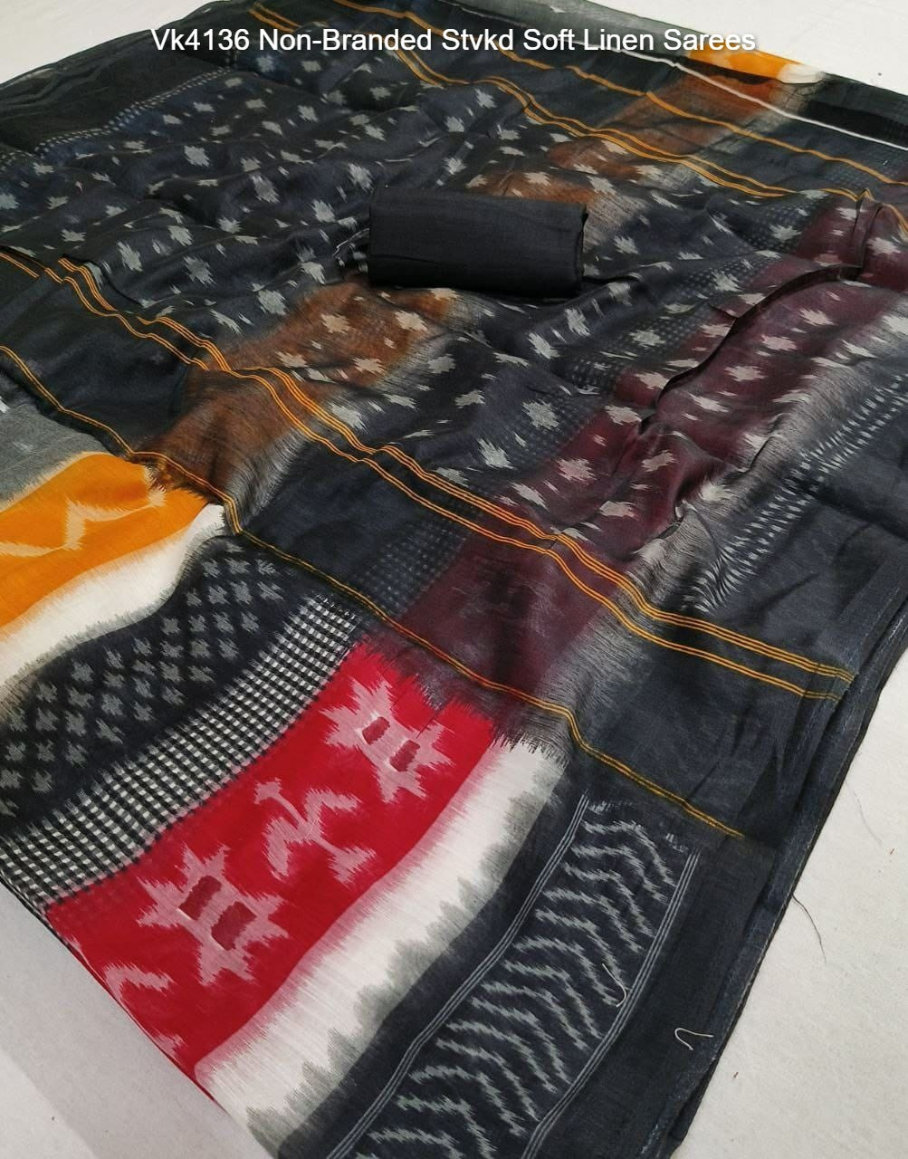 Vk4136 Non-Branded Stvkd Soft Linen Sarees