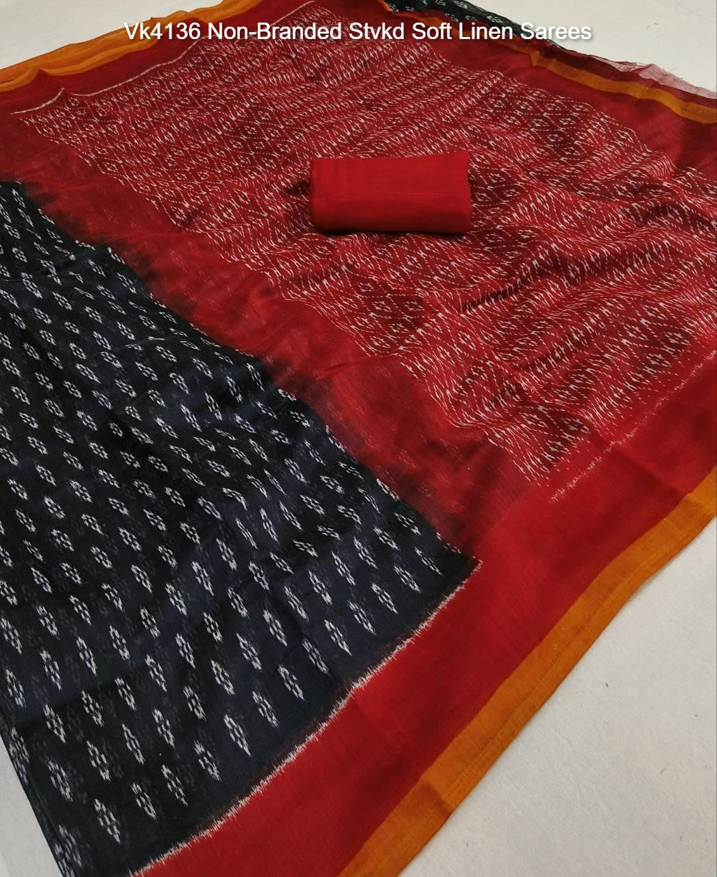 Vk4136 Non-Branded Stvkd Soft Linen Sarees