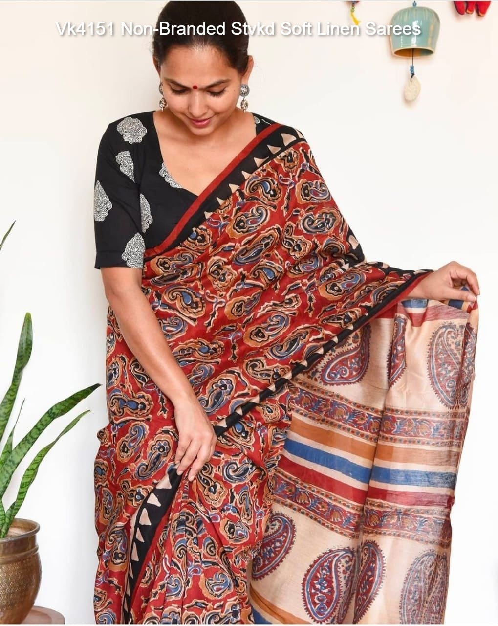 Vk4151 Non-Branded Stvkd Soft Linen Sarees