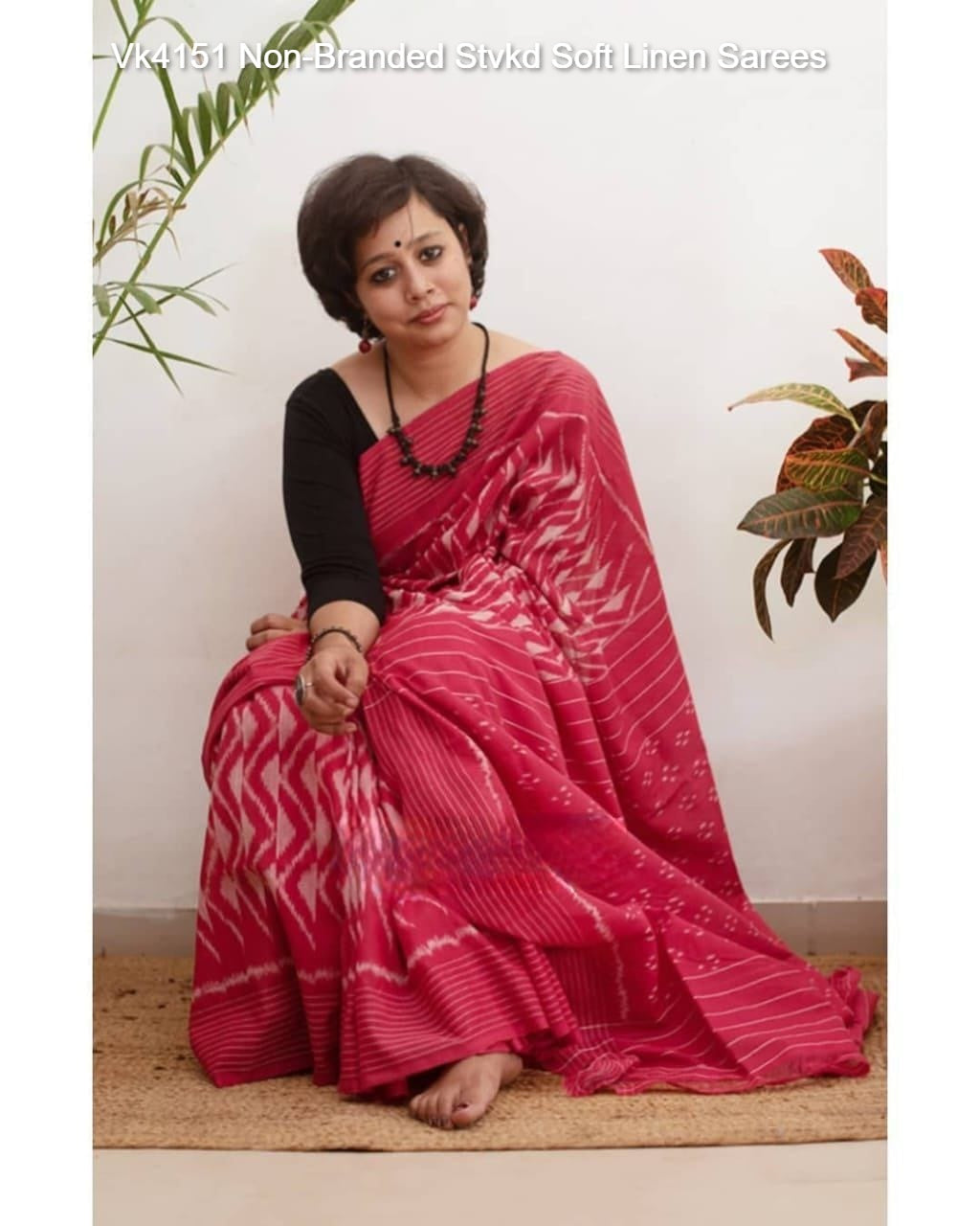 Vk4151 Non-Branded Stvkd Soft Linen Sarees