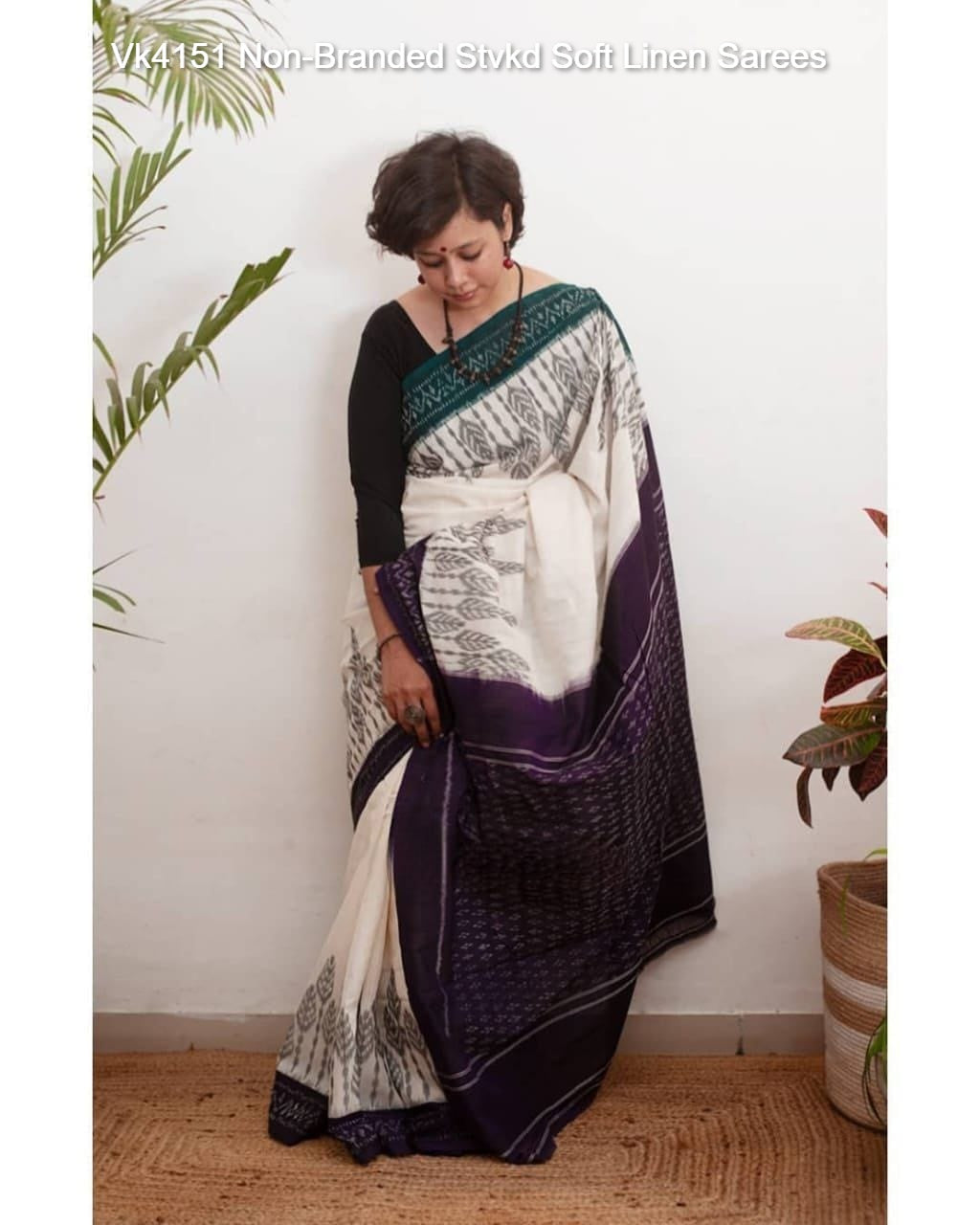 Vk4151 Non-Branded Stvkd Soft Linen Sarees