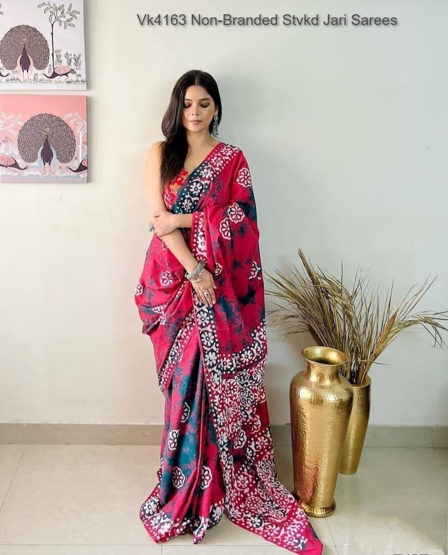 Vk4163 Non-Branded Stvkd Jari Sarees
