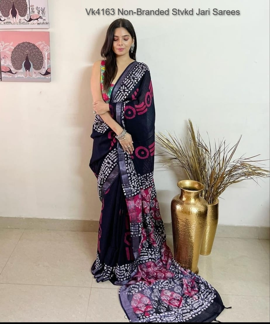 Vk4163 Non-Branded Stvkd Jari Sarees