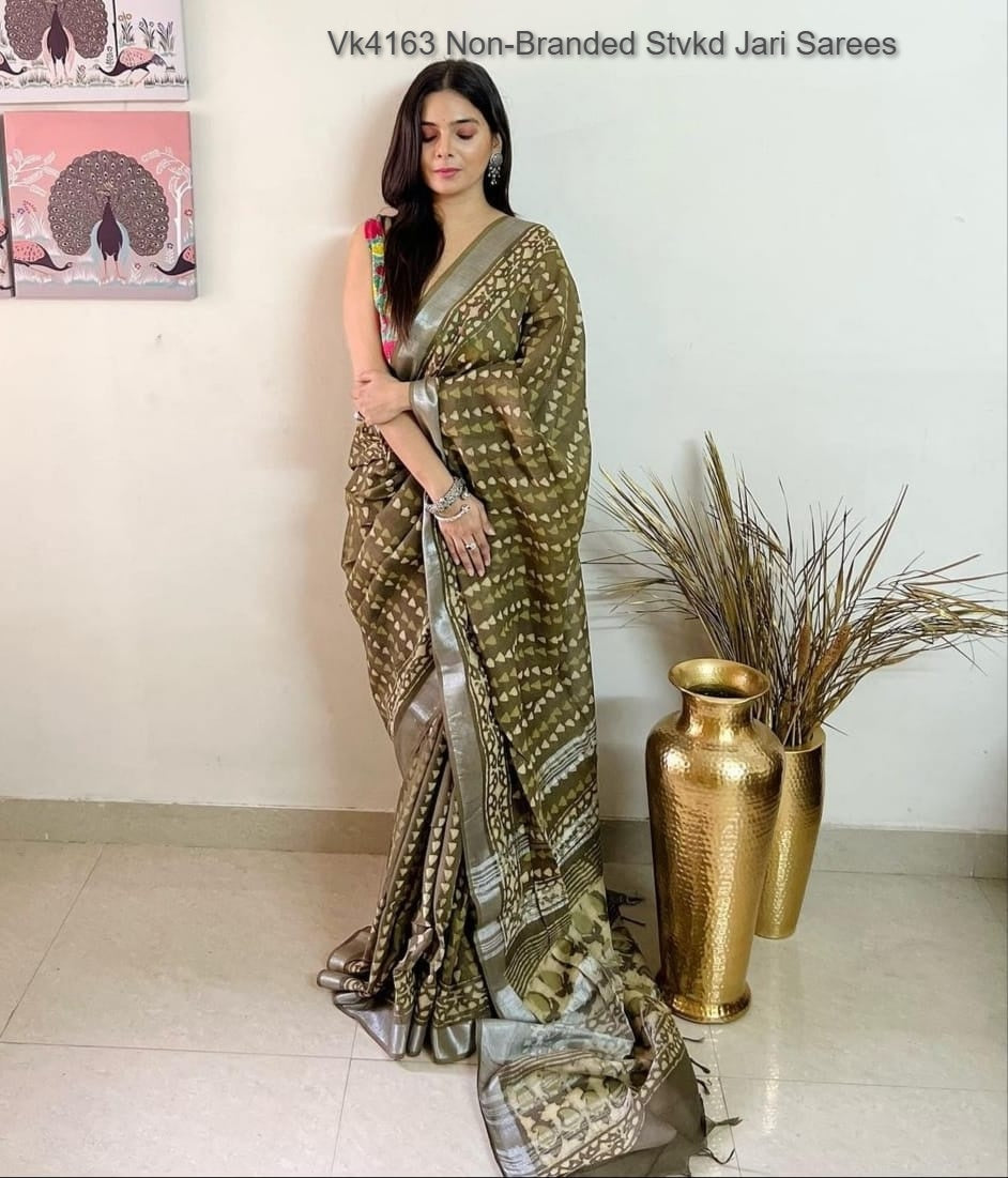 Vk4163 Non-Branded Stvkd Jari Sarees