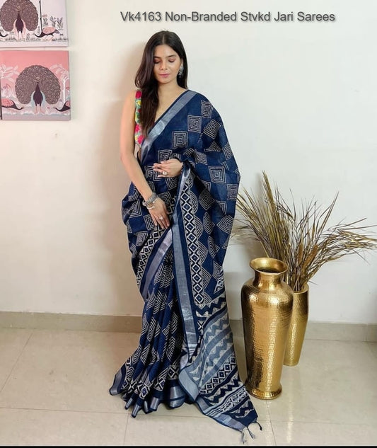 Vk4163 Non-Branded Stvkd Jari Sarees