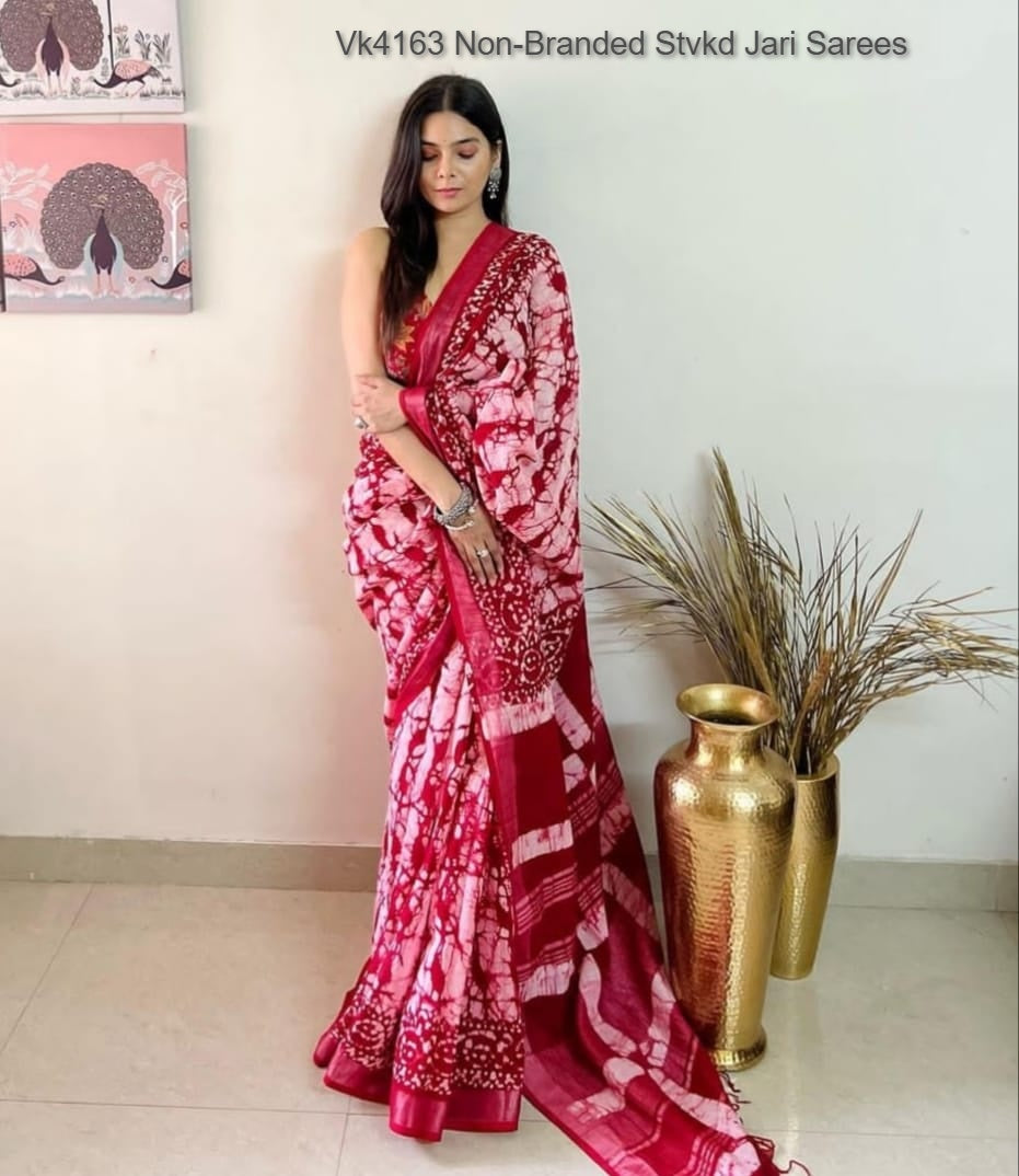 Vk4163 Non-Branded Stvkd Jari Sarees