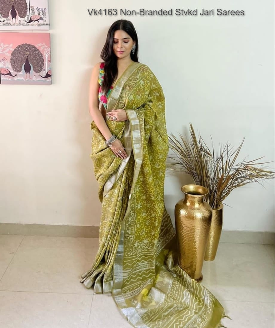 Vk4163 Non-Branded Stvkd Jari Sarees
