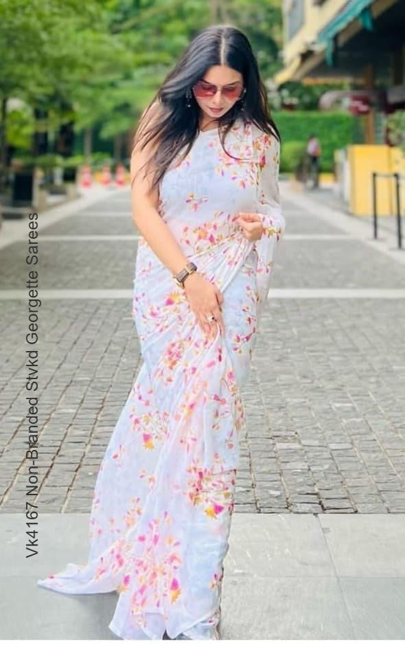 Vk4167 Non-Branded Stvkd Georgette Sarees