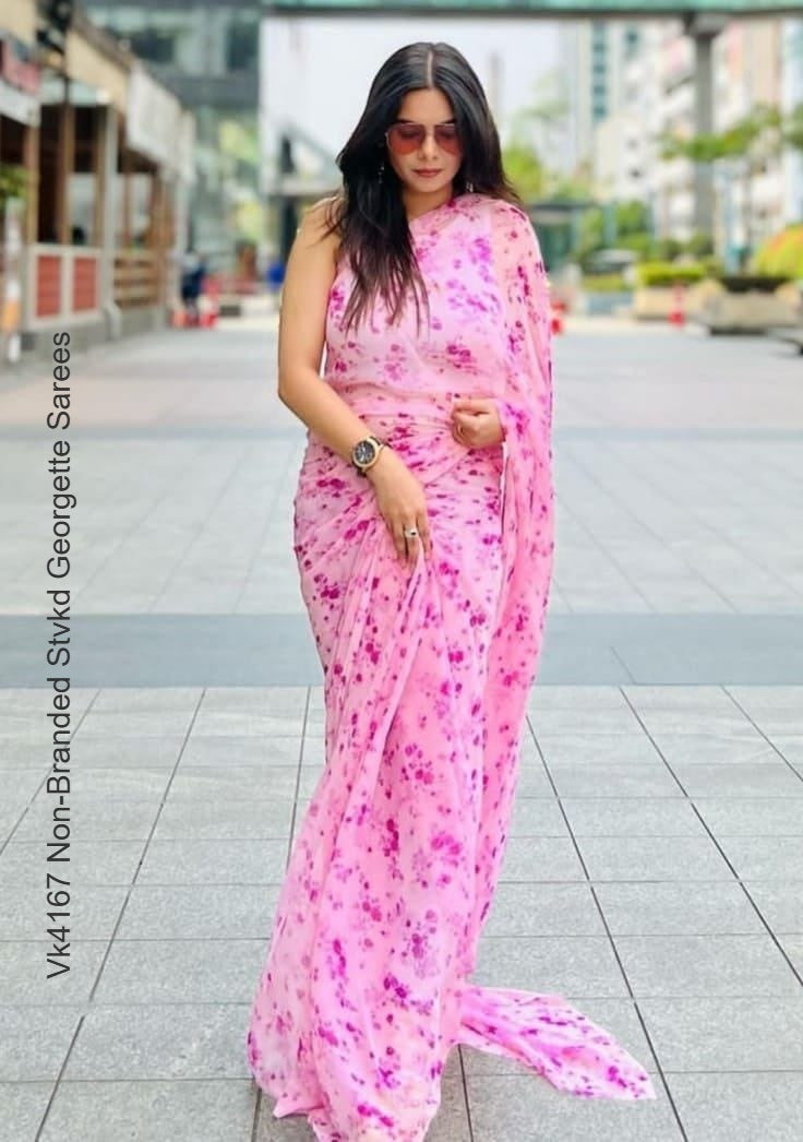 Vk4167 Non-Branded Stvkd Georgette Sarees