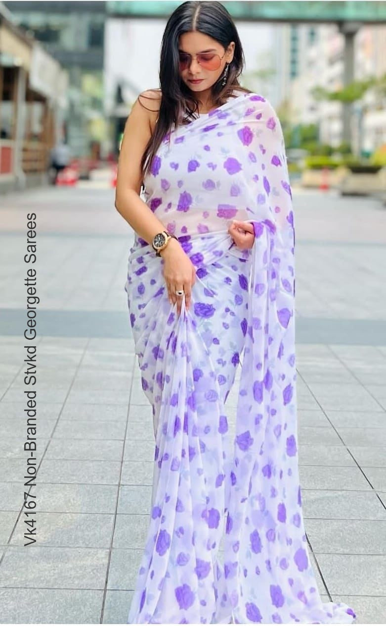 Vk4167 Non-Branded Stvkd Georgette Sarees