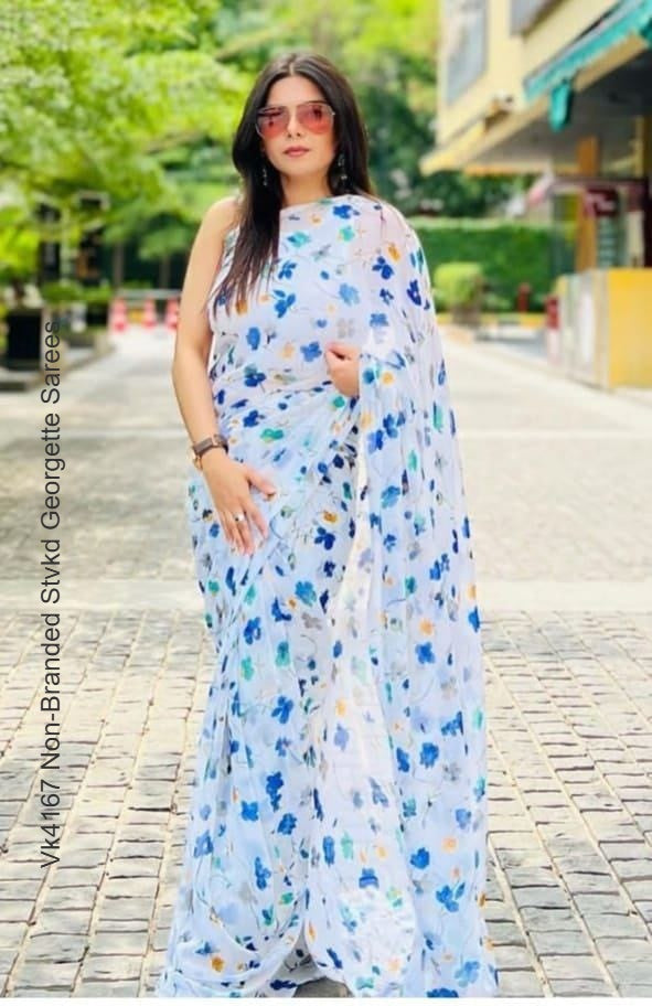 Vk4167 Non-Branded Stvkd Georgette Sarees