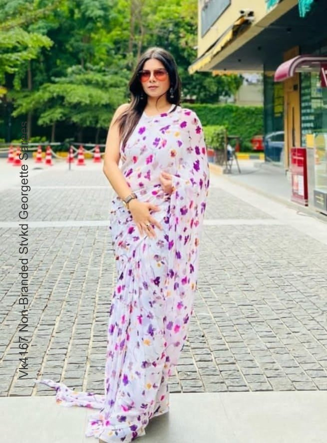 Vk4167 Non-Branded Stvkd Georgette Sarees