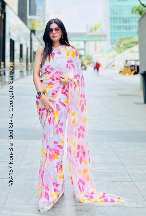 Vk4167 Non-Branded Stvkd Georgette Sarees