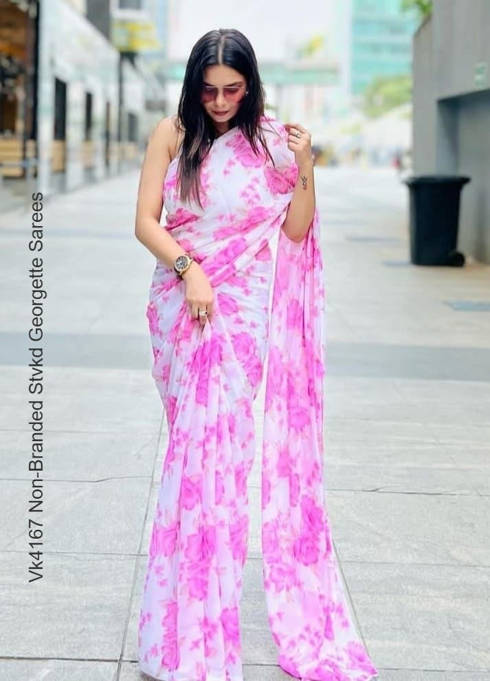 Vk4167 Non-Branded Stvkd Georgette Sarees