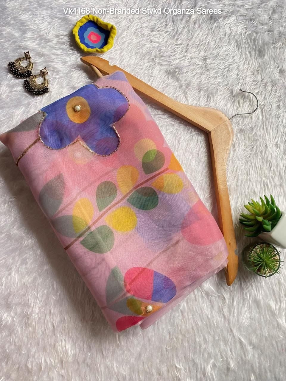 Vk4168 Non-Branded Stvkd Organza Sarees