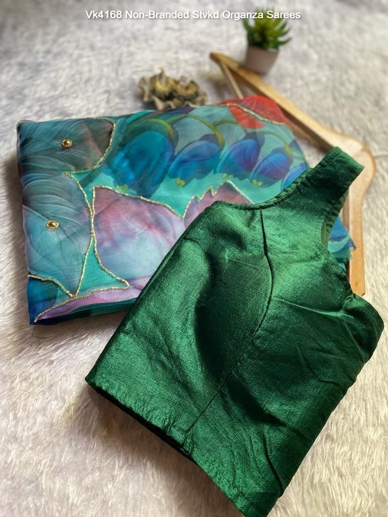 Vk4168 Non-Branded Stvkd Organza Sarees