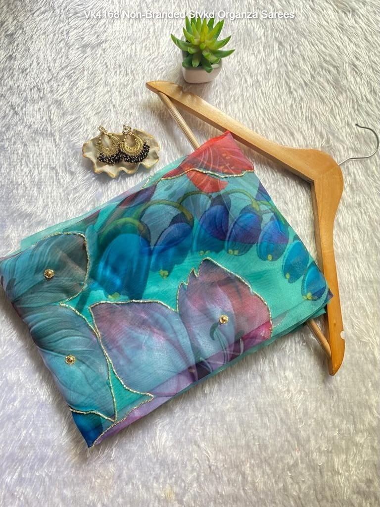 Vk4168 Non-Branded Stvkd Organza Sarees