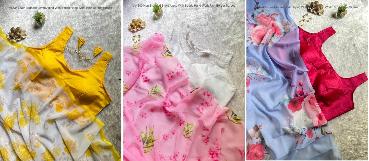 Vk4169 Non-Branded Stvkd Georgette Sarees