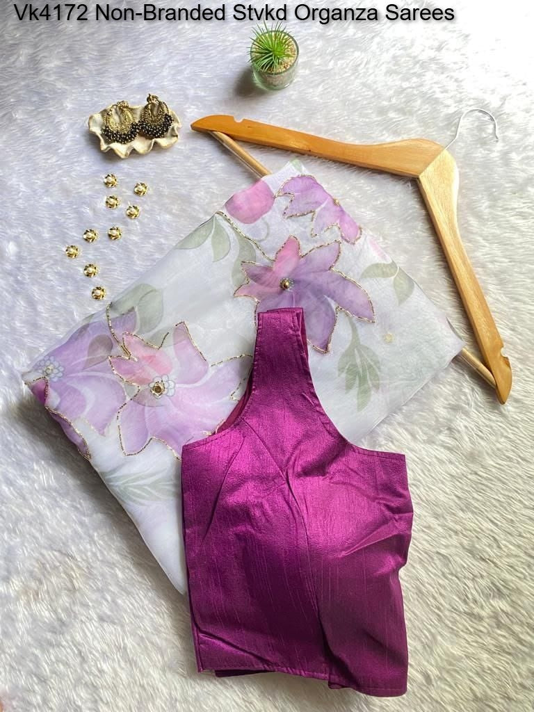 Vk4172 Non-Branded Stvkd Organza Sarees