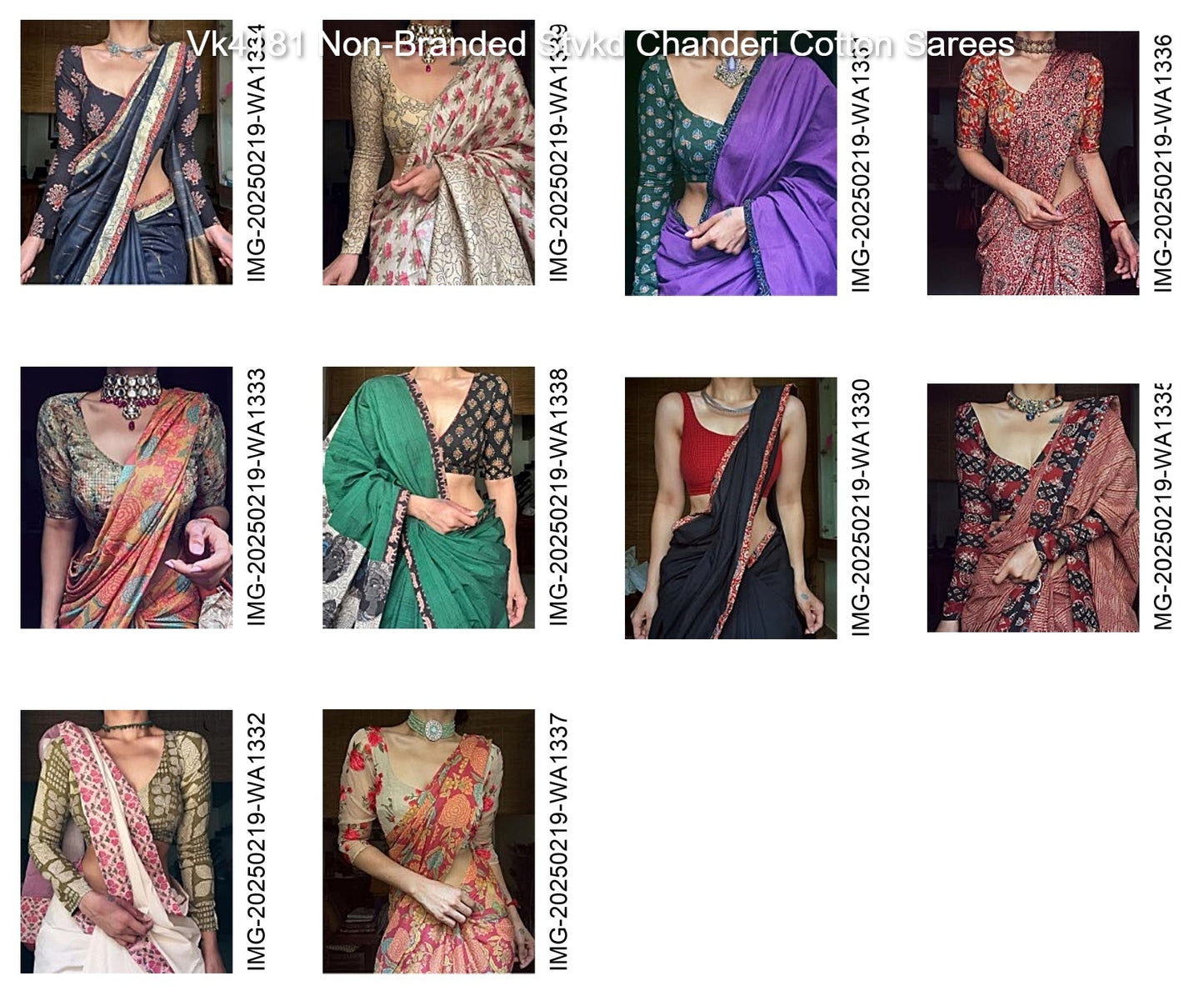 Vk4181 Non-Branded Stvkd Chanderi Cotton Sarees