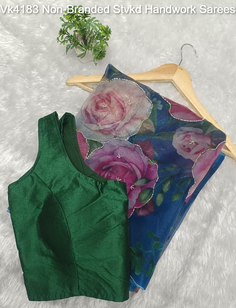 Vk4183 Non-Branded Stvkd Handwork Sarees