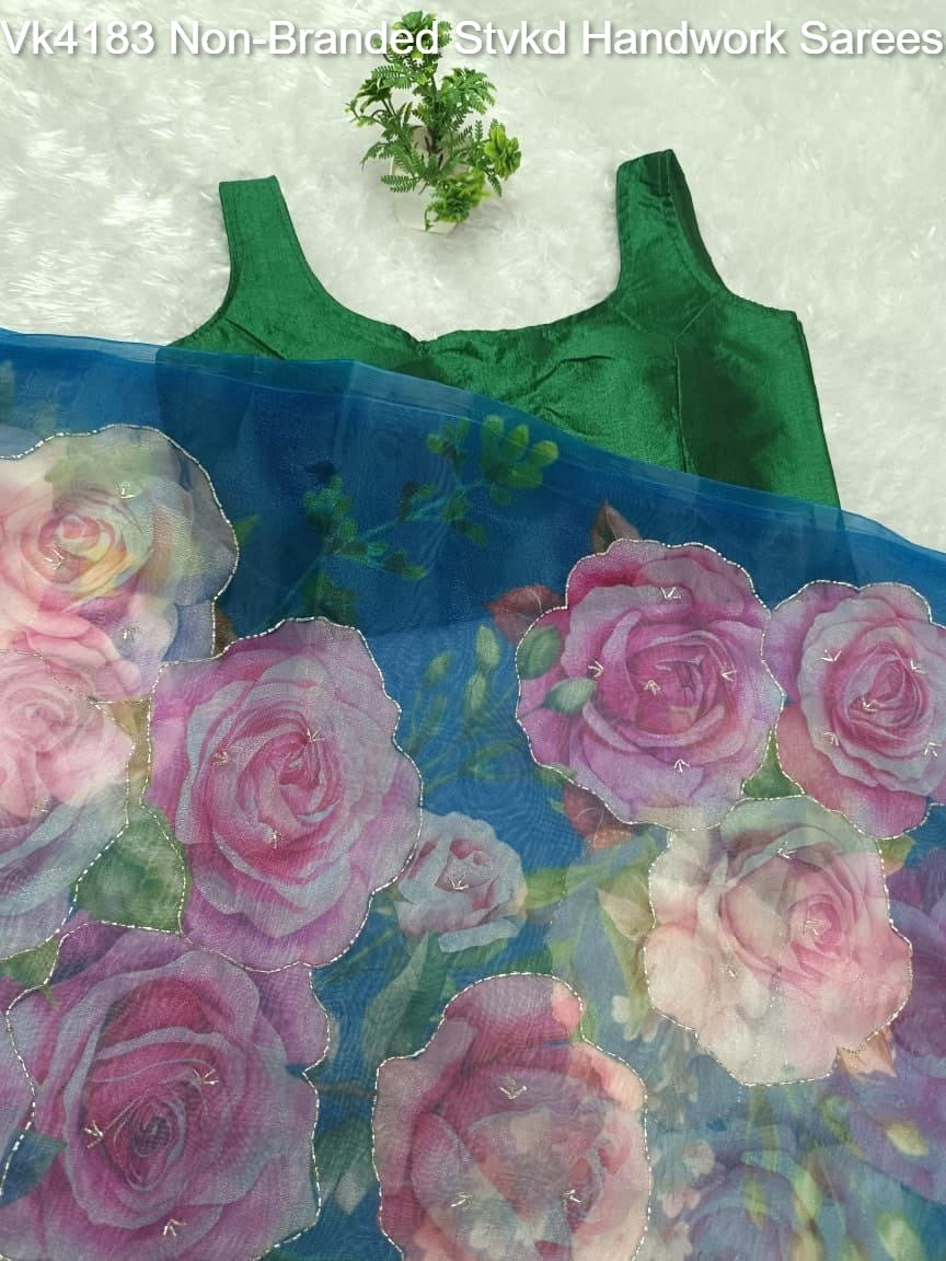 Vk4183 Non-Branded Stvkd Handwork Sarees